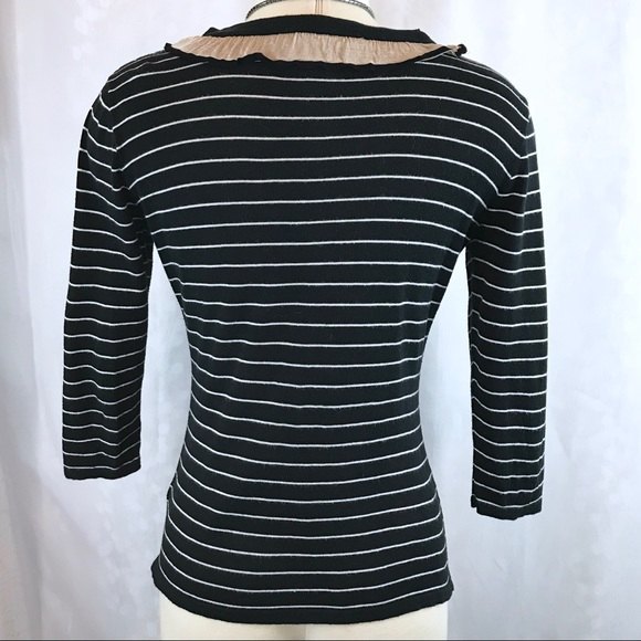 Cabi “The Flirt“ Striped Ruffle Career Work Cardigan Size S - Picture 6 of 6